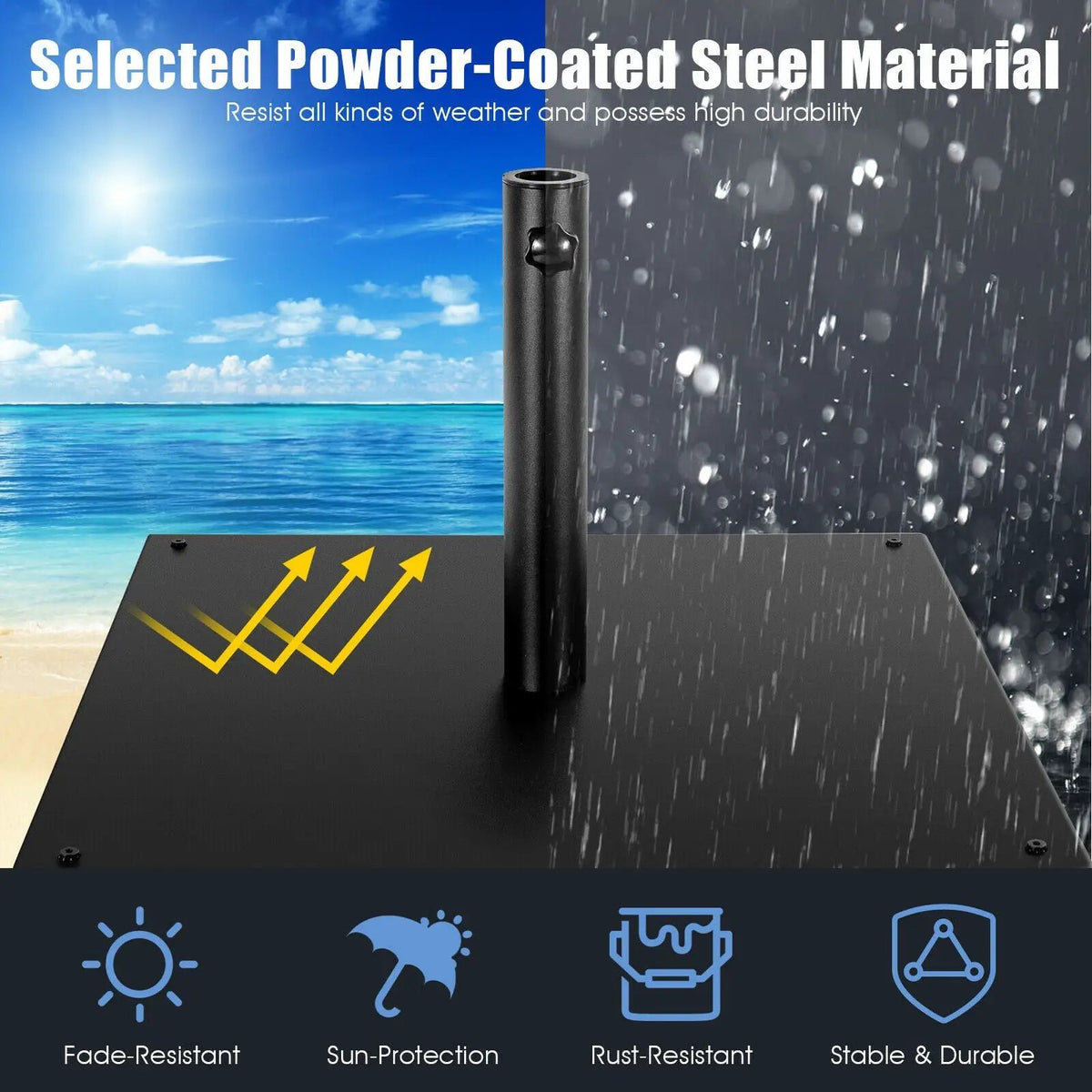 25 Inch Square Patio Umbrella Base 42 LBS Weighted by DirectDeals