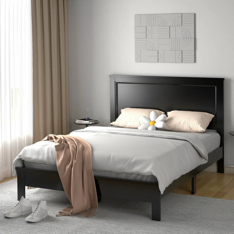 Full Size Platform Slat Bed Frame with High Headboard by DirectDeals