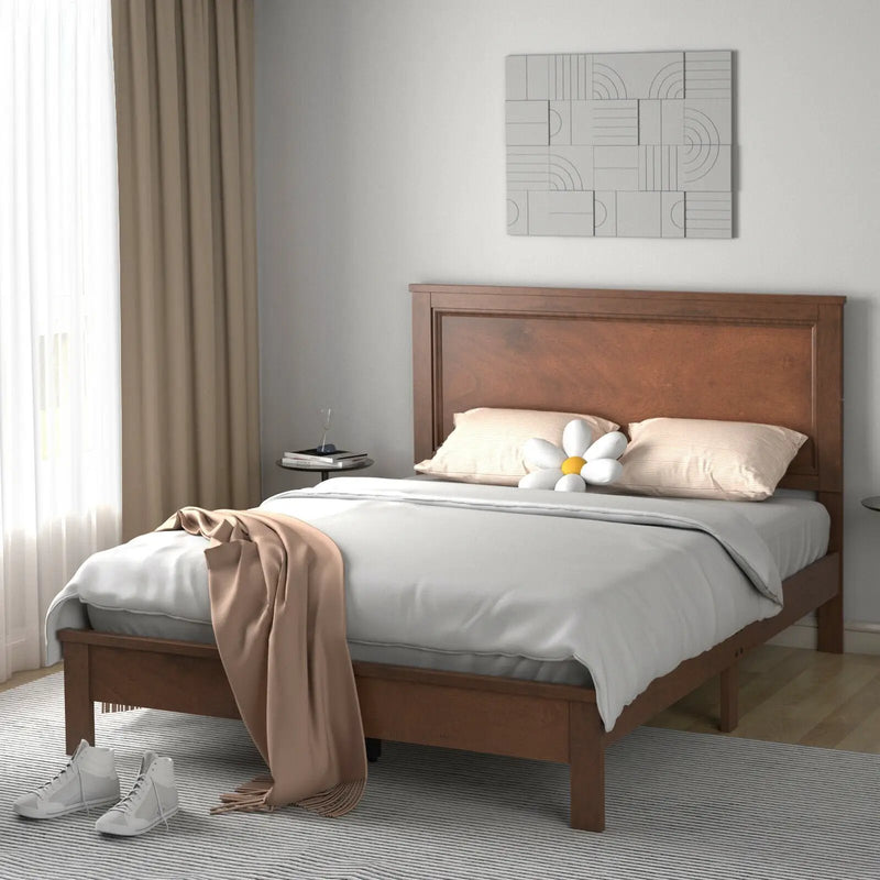 Full Size Platform Slat Bed Frame with High Headboard by DirectDeals