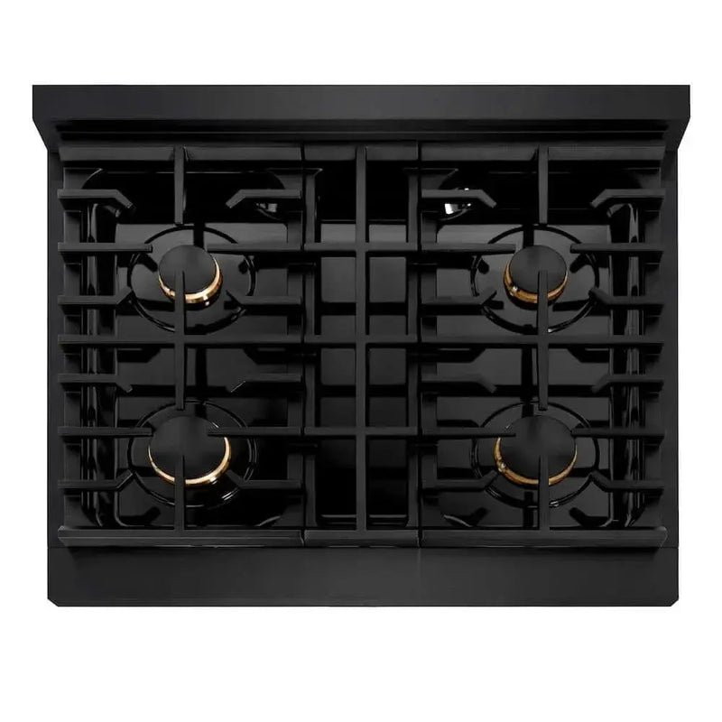 ZLINE 30"Gas Range, Convection Gas Oven, Black Champagne Bronze, SGRBZ-30-CB by Farmhouse Kitchen and Bath