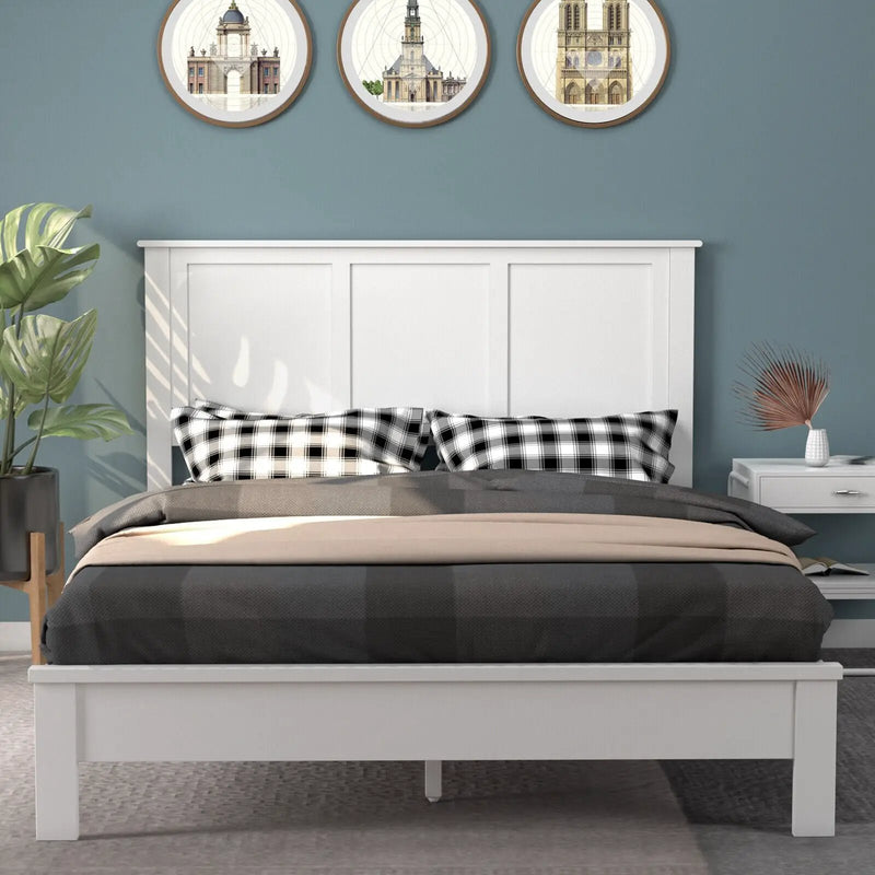 Full Wood Headboard Flat Panel with Pre-drilled Holes and Height Adjustment by DirectDeals