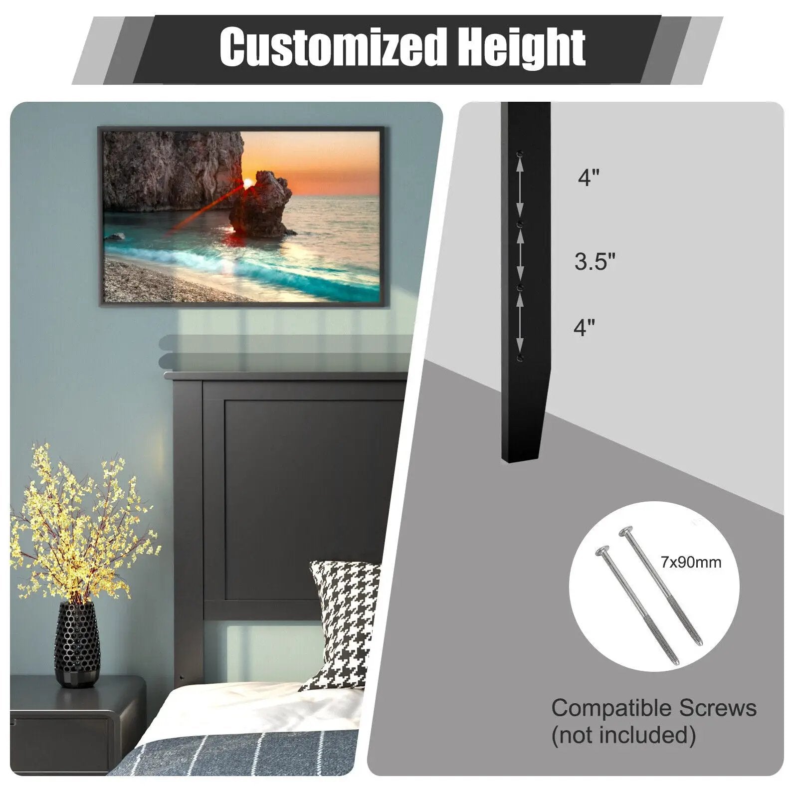 Solid Wood Flat Panel Headboard for Twin-size Bed by DirectDeals