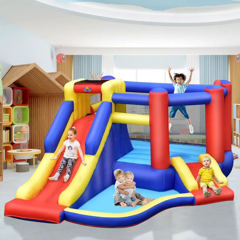 Kids Inflatable Bouncy Castle with Double Slides without Air Blower by DirectDeals
