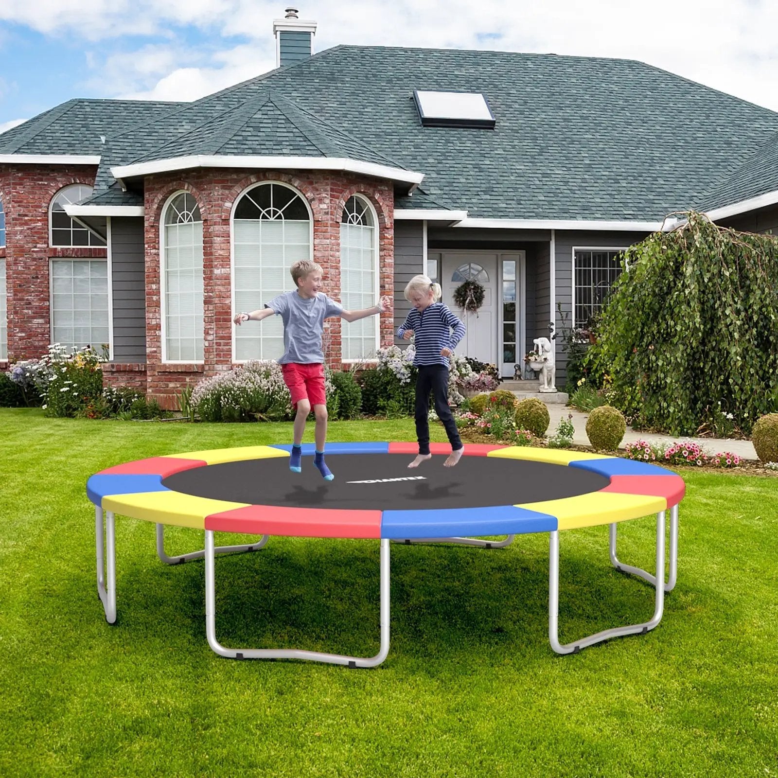 8/10/12/14/15/16 Feet Universal Trampoline Spring Cover-Multicolor by DirectDeals