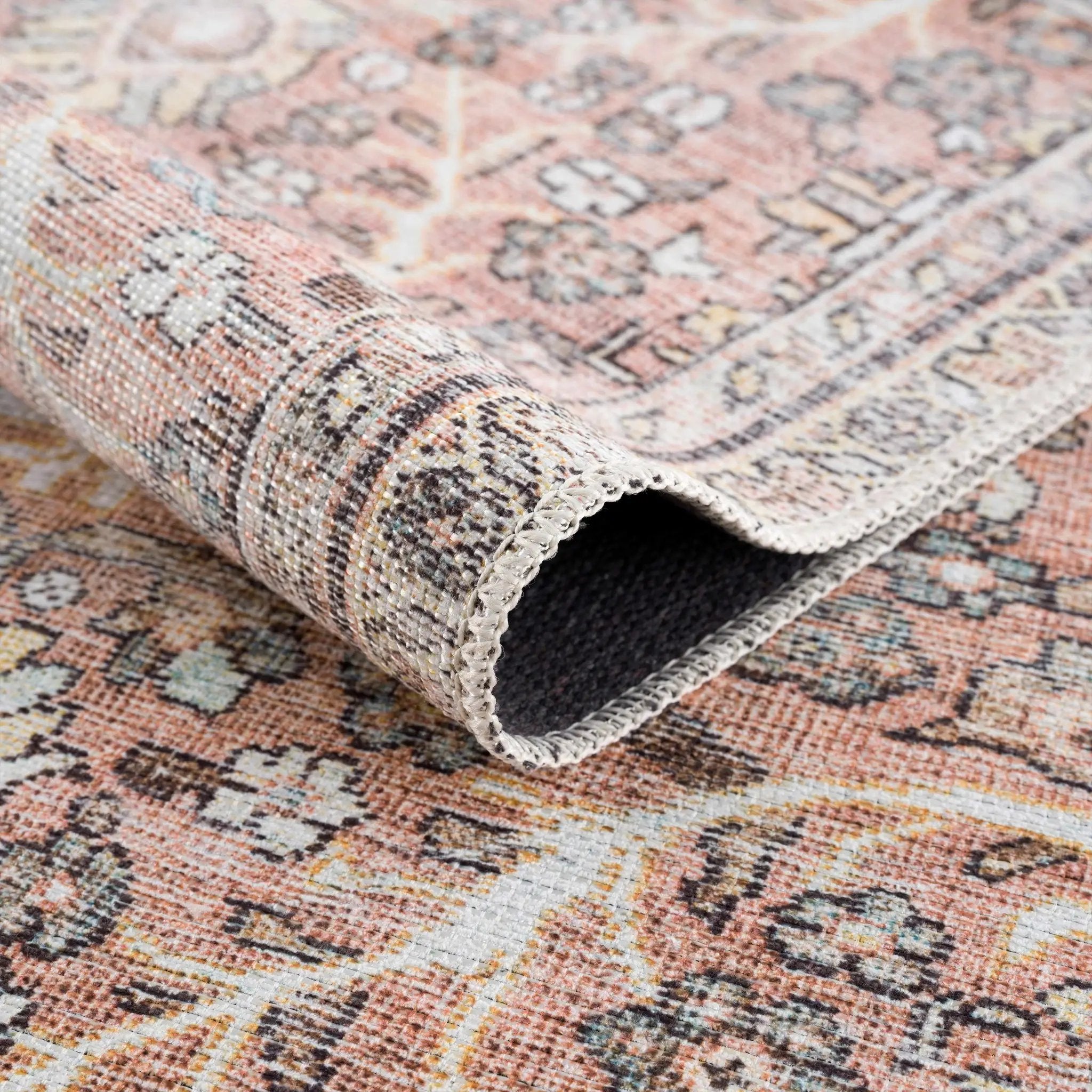 Flat Pile Urpi Red Washable Rug - Clearance by Boutique Rugs