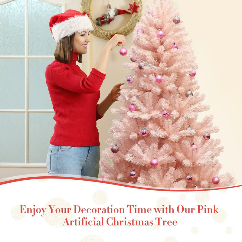 6/7 Feet Artificial Christmas Tree Hinged Full Fir Tree by DirectDeals