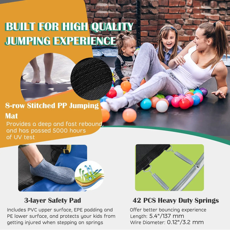 8/10 Feet Recreational Trampoline with Basketball Hoop by DirectDeals
