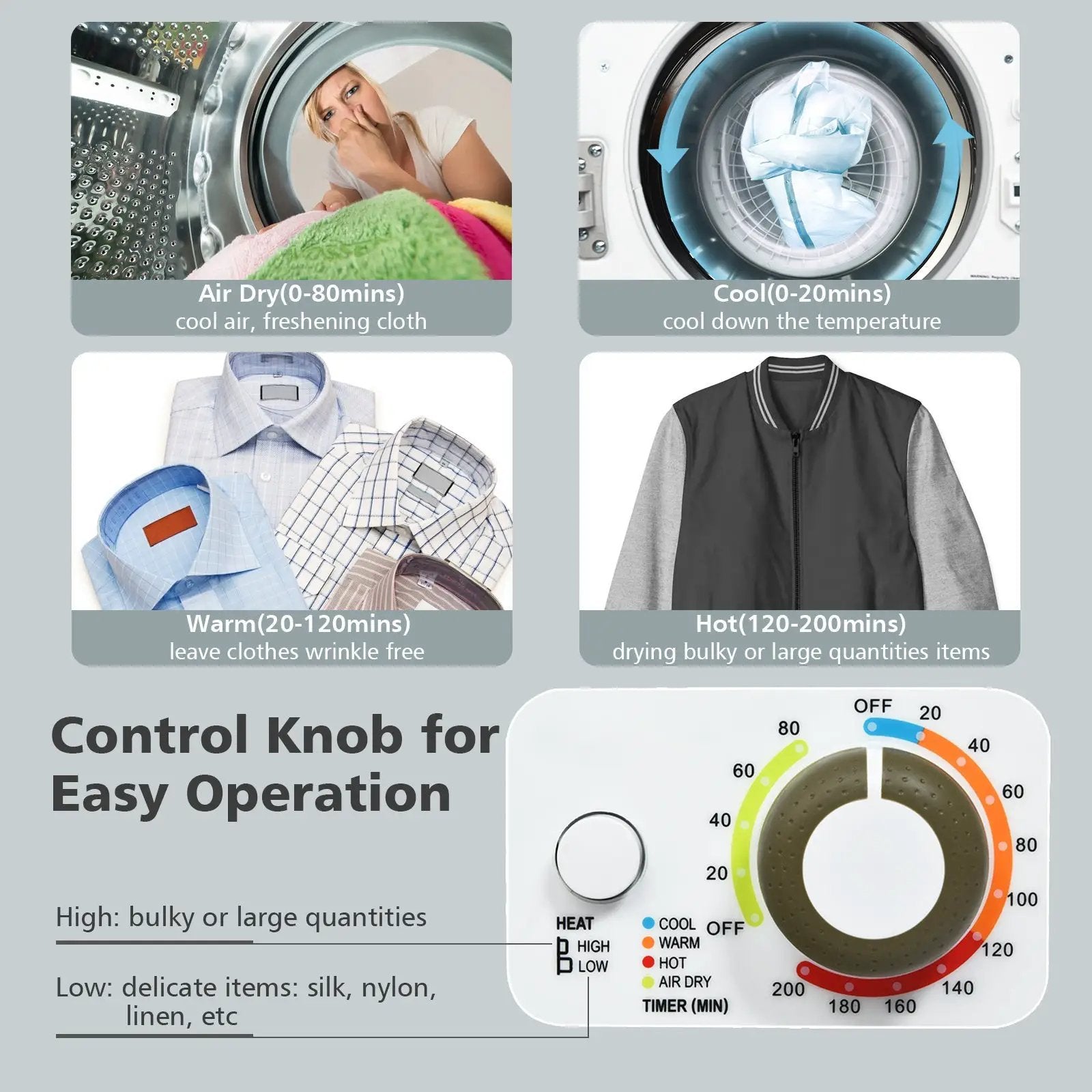 1.5 Cu .ft Clothes Dryer with with Stainless Steel Wall Mount by DirectDeals