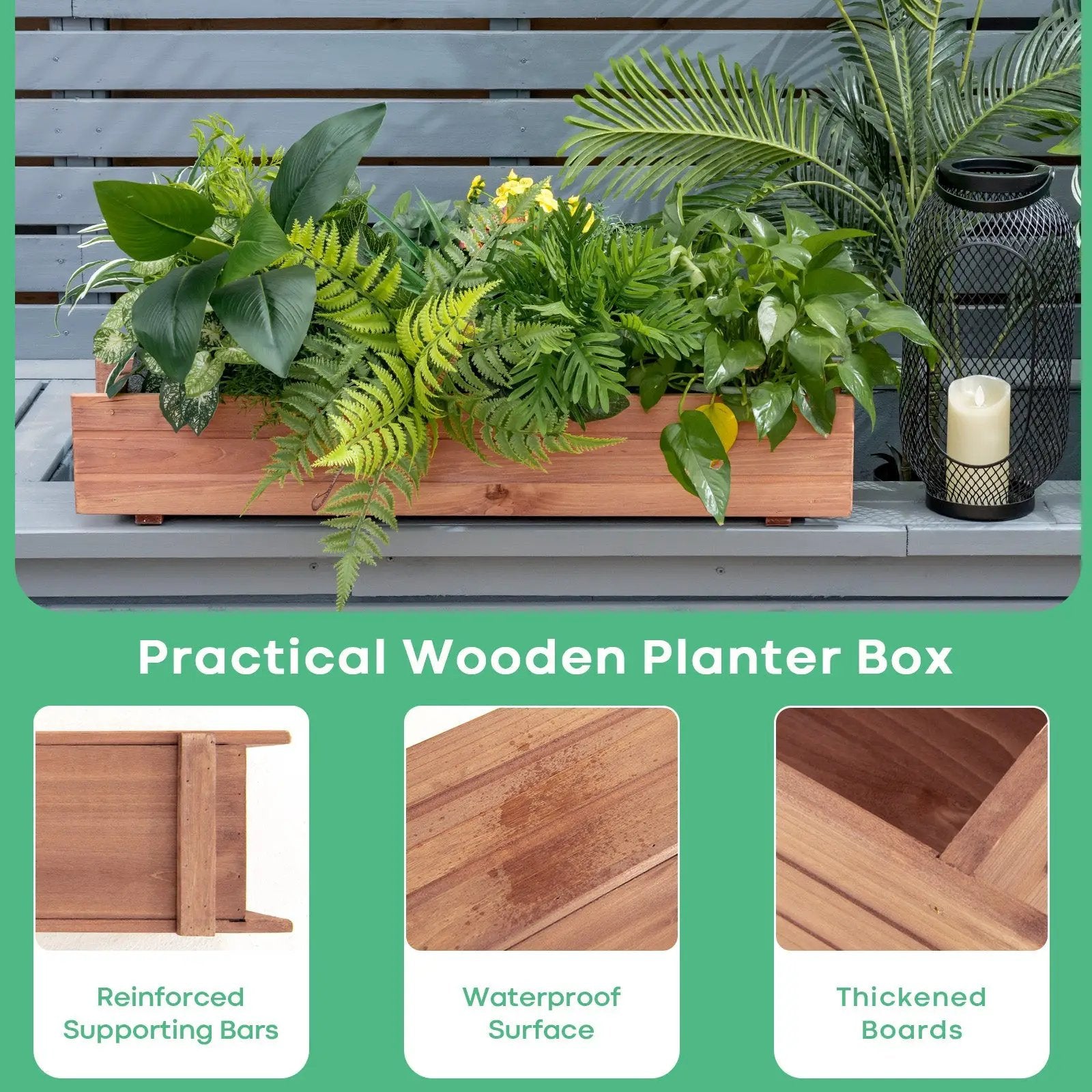 Wooden Decorative Raised Garden Bed for Yard and Window by DirectDeals