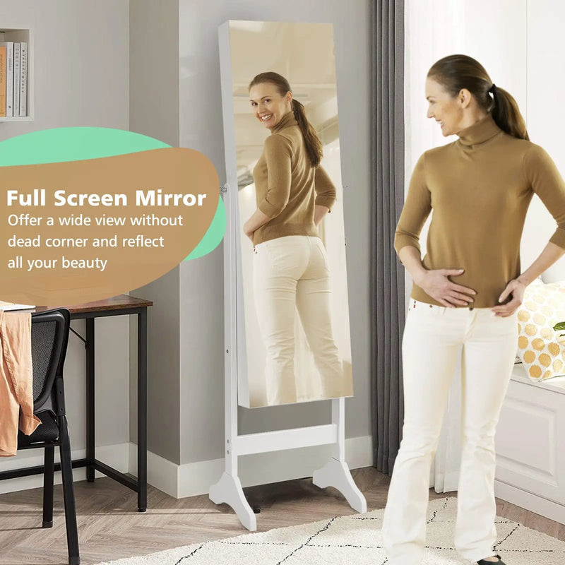 Standing Jewelry Cabinet with Full Length Mirror by DirectDeals