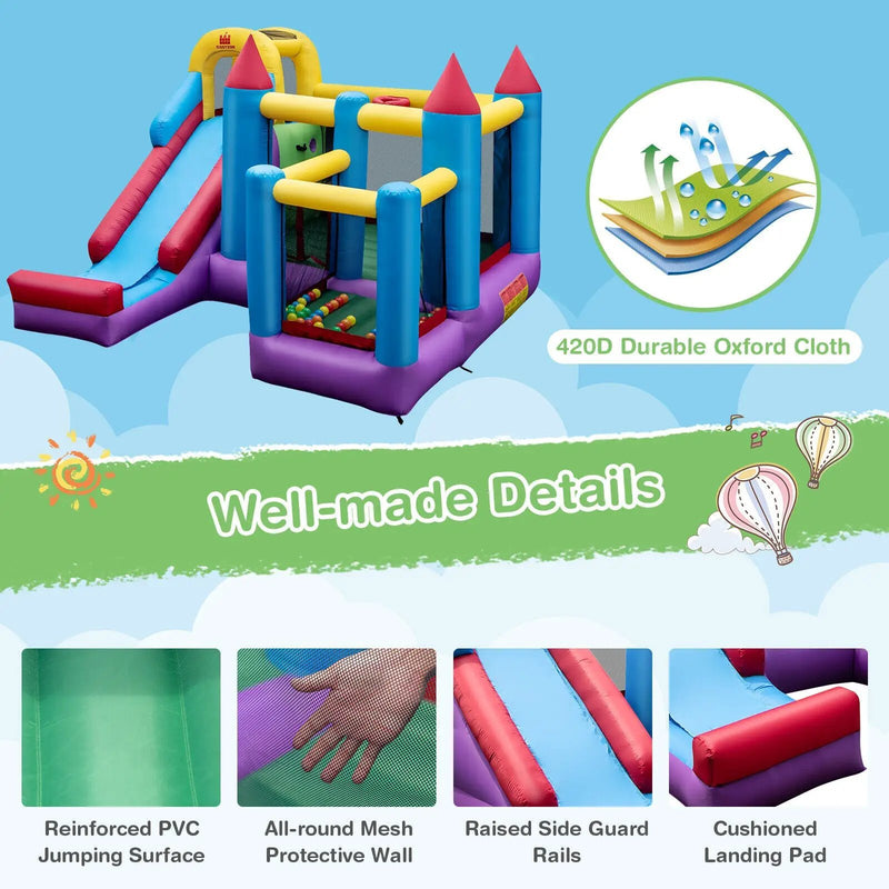 5-in-1 Inflatable Bounce Castle without Blower by DirectDeals