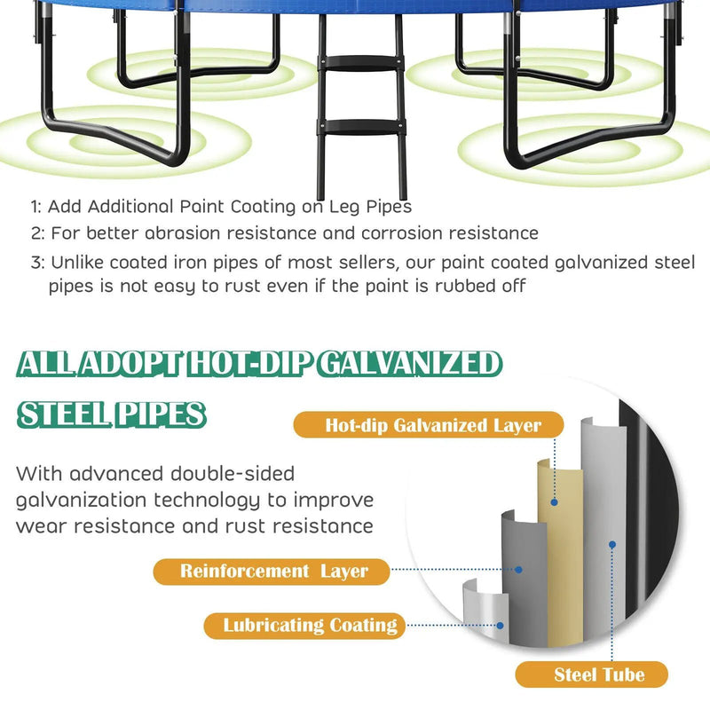 8/10 Feet Recreational Trampoline with Basketball Hoop by DirectDeals