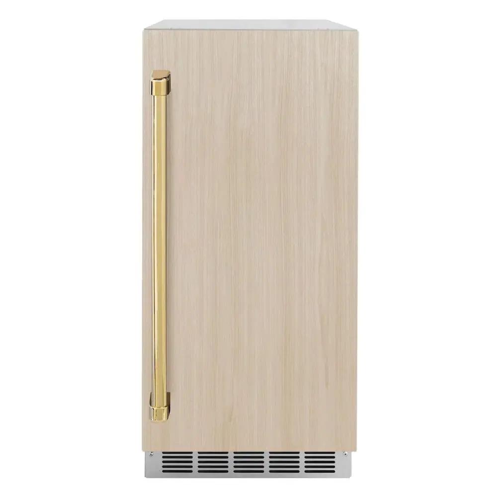 ZLINE 15" Touchstone Clear Cube Ice Maker Drain Pump Panel Ready Door Polished Gold Door ICCDPZ-15-G by Farmhouse Kitchen and Bath