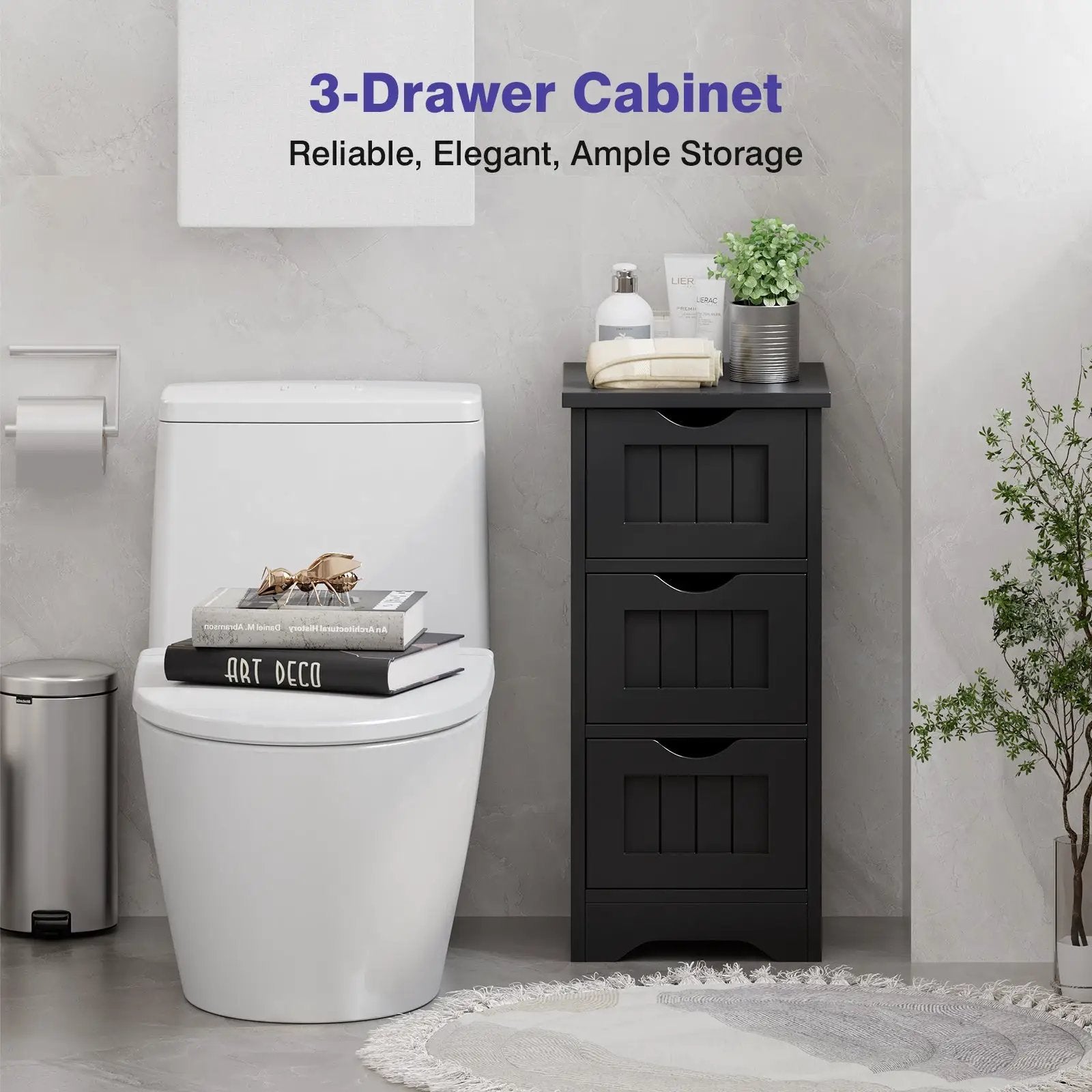Bathroom Floor Freestanding Storage Organizer with 3 Drawers by DirectDeals