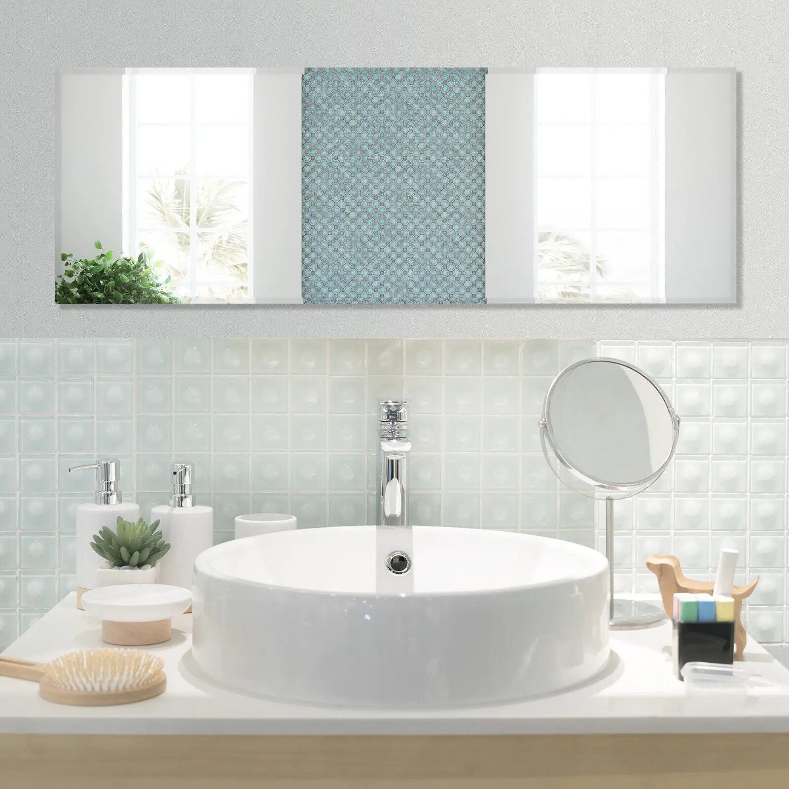 43 x 15 Inch Wall Mounted Frameless Full Length Mirror by DirectDeals