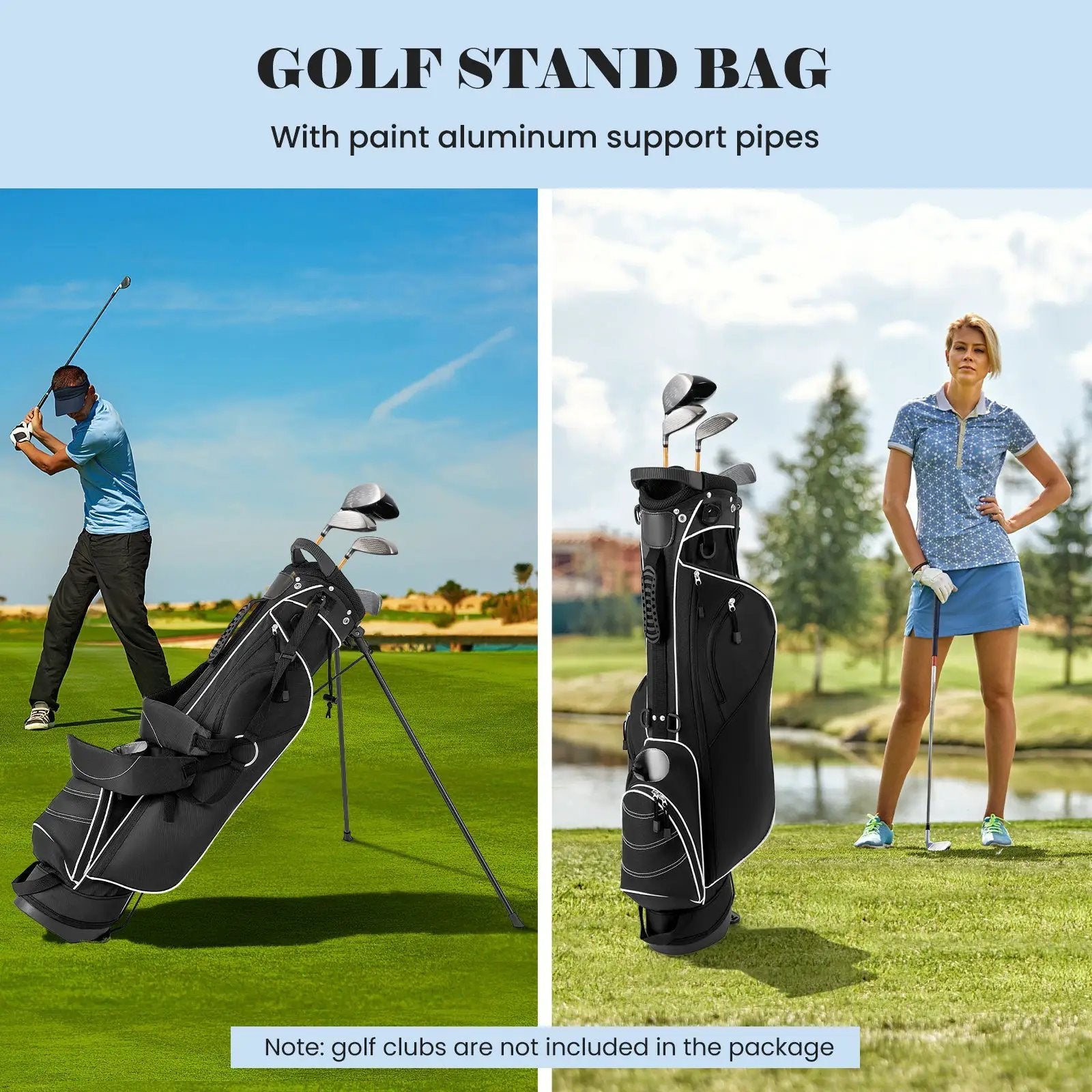 Golf Stand Cart Bag with 4 Way Divider Carry Organizer Pockets by DirectDeals