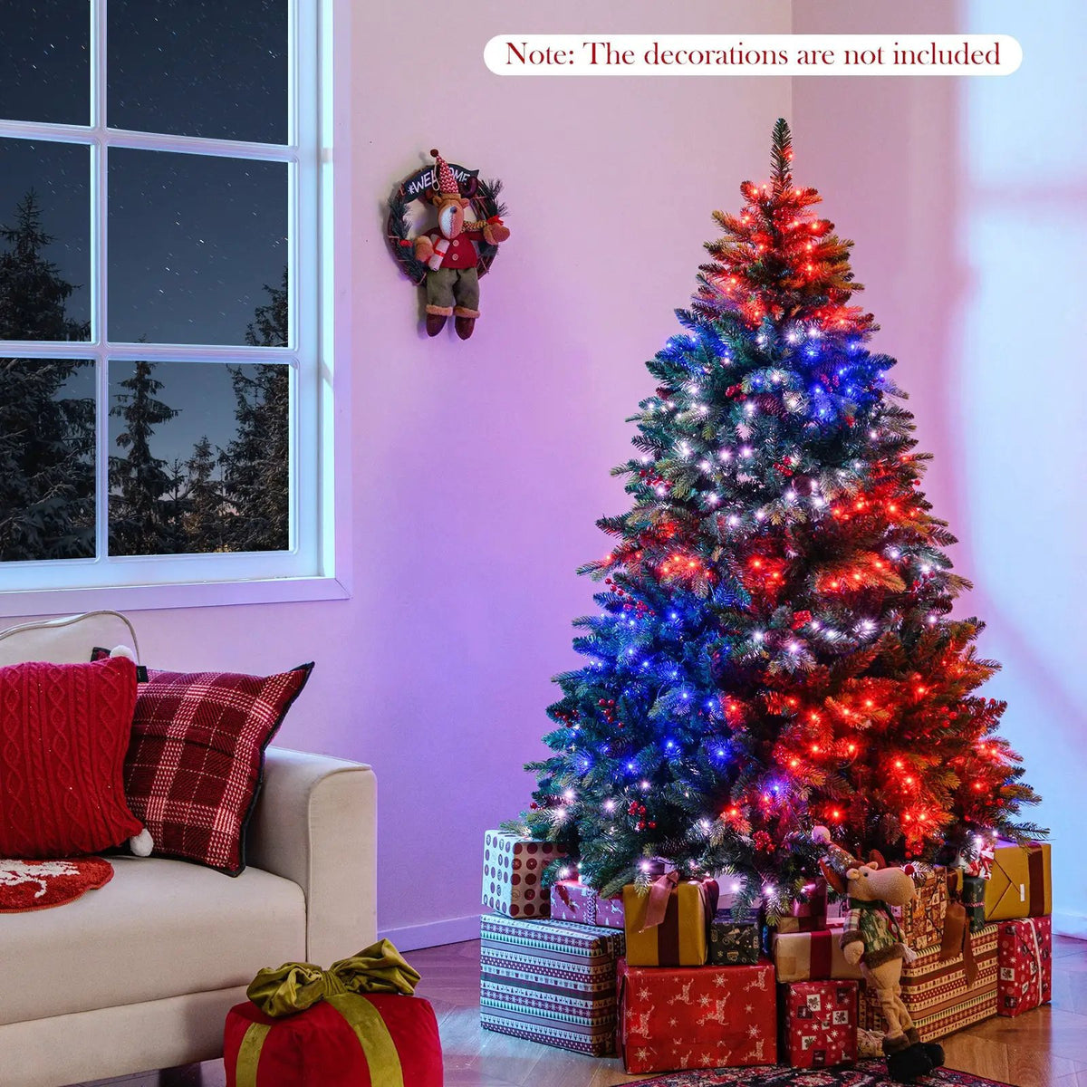 5/6/7/8 FT Artificial Christmas Tree with LED Lights and Remote APP Control by DirectDeals