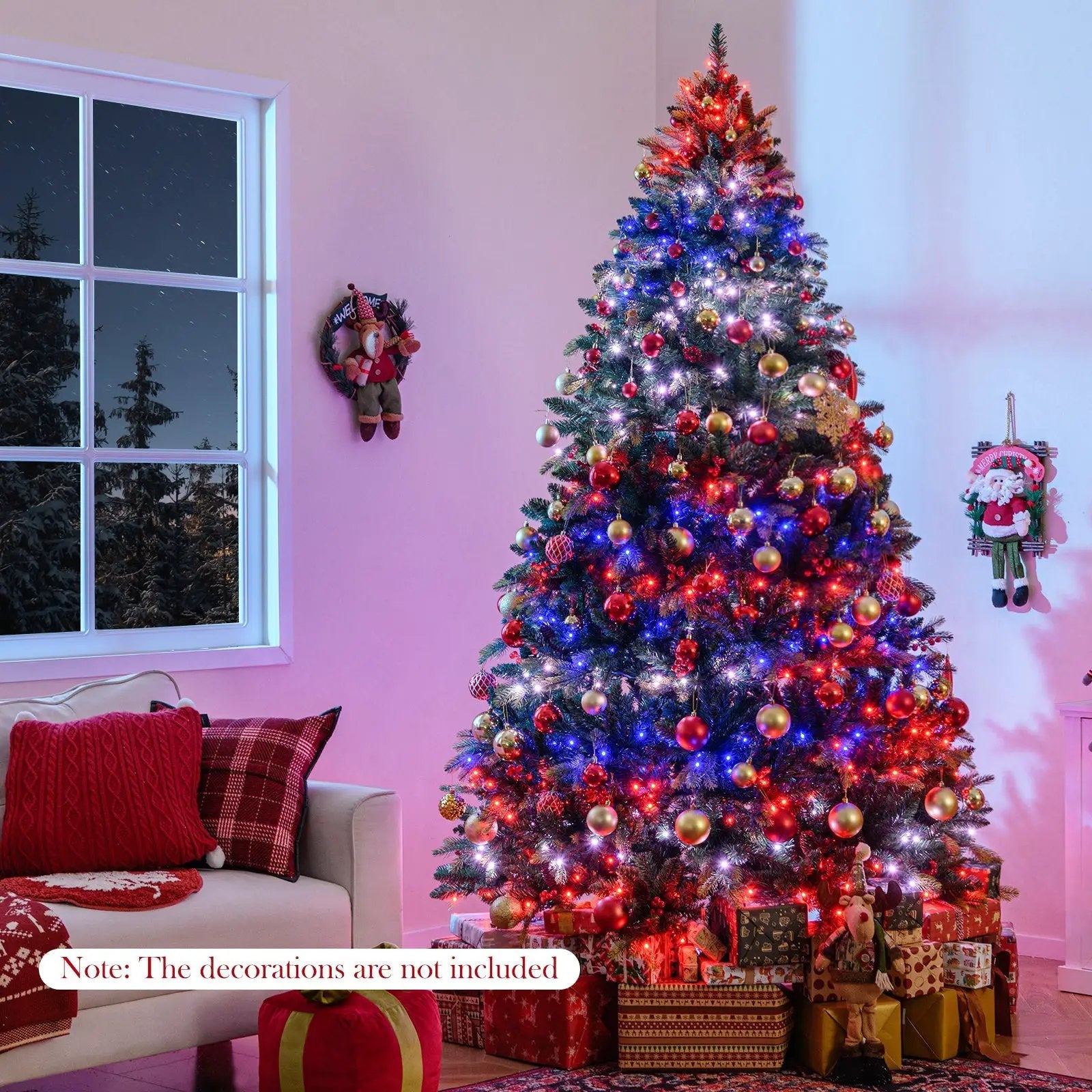 5/6/7/8 FT Artificial Christmas Tree with LED Lights and Remote APP Control by DirectDeals