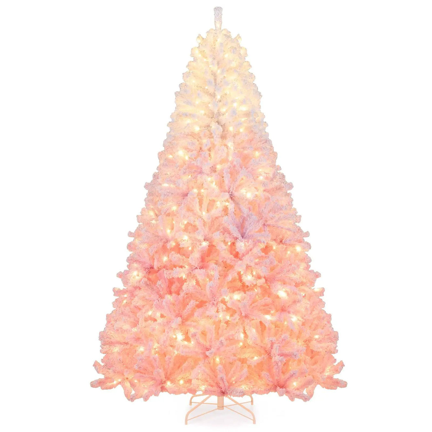 5/6/7/8 FT Artificial Christmas Tree with Warm White LED Lights and 8 Modes for Holiday by DirectDeals