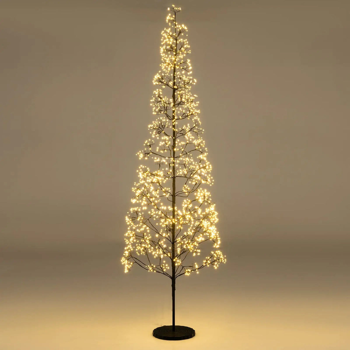 5/6/7 FT Lighted Alpine Tree with Warm White Light LED Lights Pre-lit Artificial Cedar Tree with Weighted Base by DirectDeals
