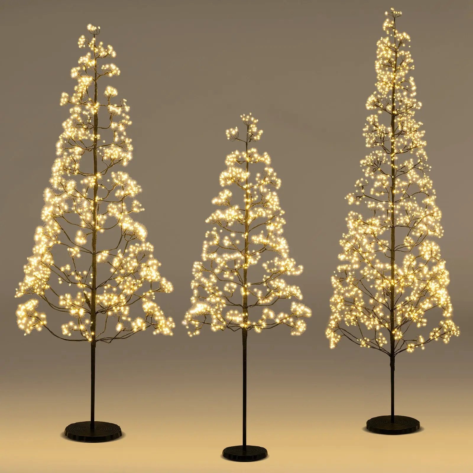 5/6/7 FT Lighted Alpine Tree with Warm White Light LED Lights Pre-lit Artificial Cedar Tree with Weighted Base by DirectDeals