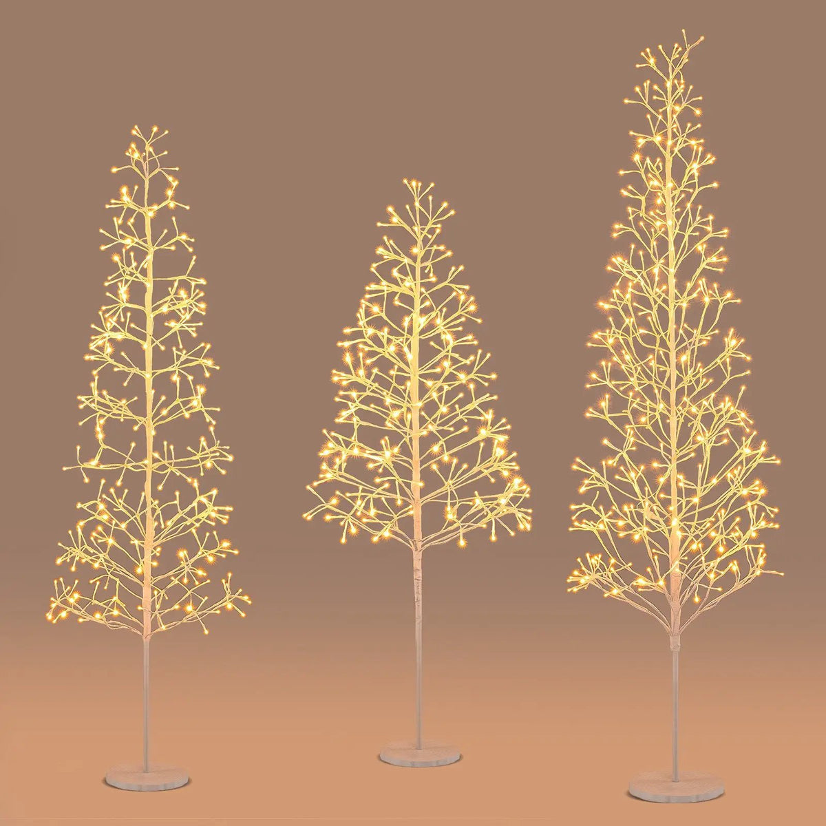 5/6/7 FT Lighted Birch Tree Pre-lit Twig Tree with 240/320/456 Warm White Light LED Lights by DirectDeals