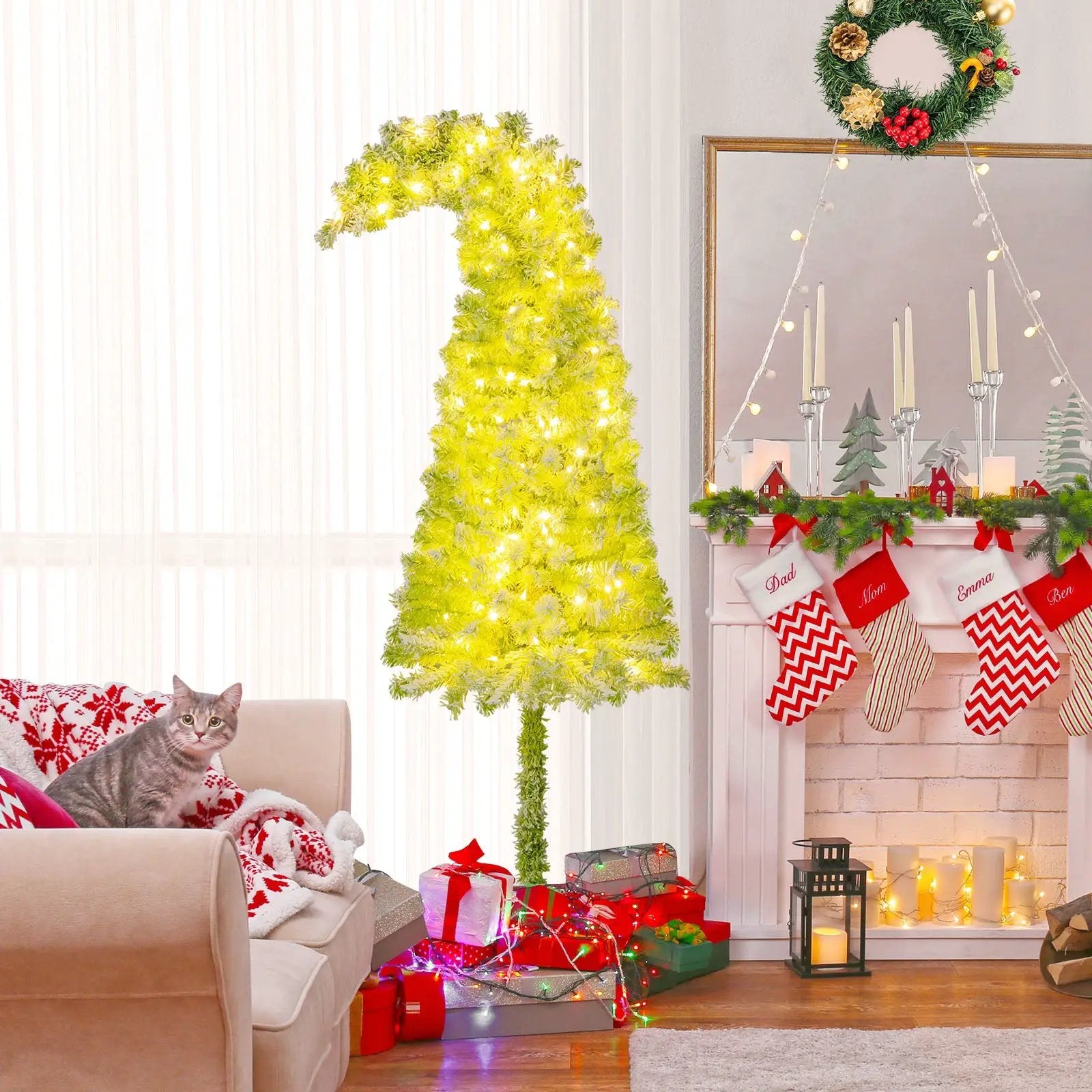5/6/7 FT Whimsical Christmas Tree with Bendable Top and 216/290/366 Branch by DirectDeals