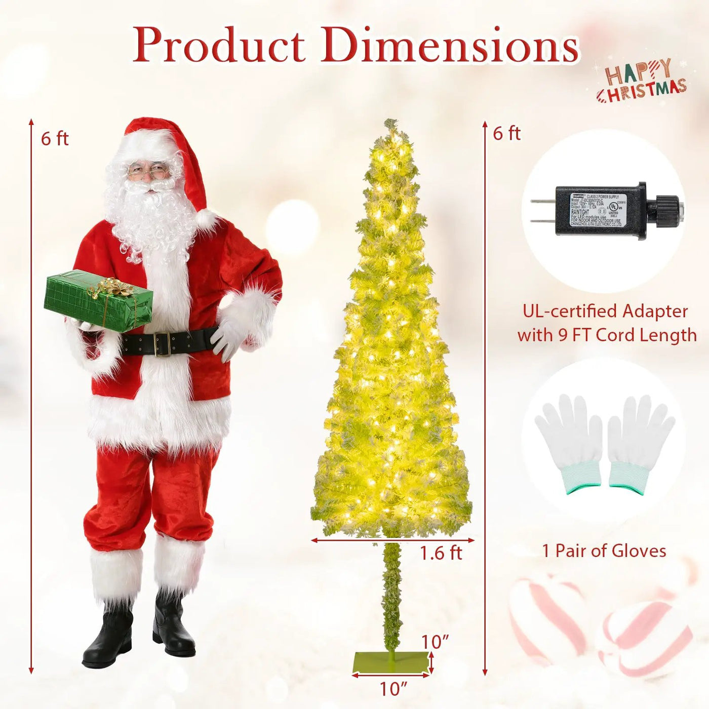 5/6/7 FT Whimsical Christmas Tree with Bendable Top and 216/290/366 Branch by DirectDeals