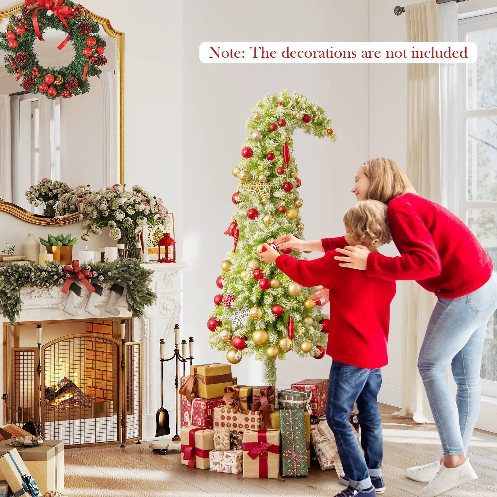 5/6/7 FT Whimsical Christmas Tree with Bendable Top and 216/290/366 Branch by DirectDeals