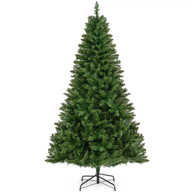 5/6/7 Feet Artificial Christmas Tree Hinged Xmas Tree with 7 Lighting Modes by DirectDeals