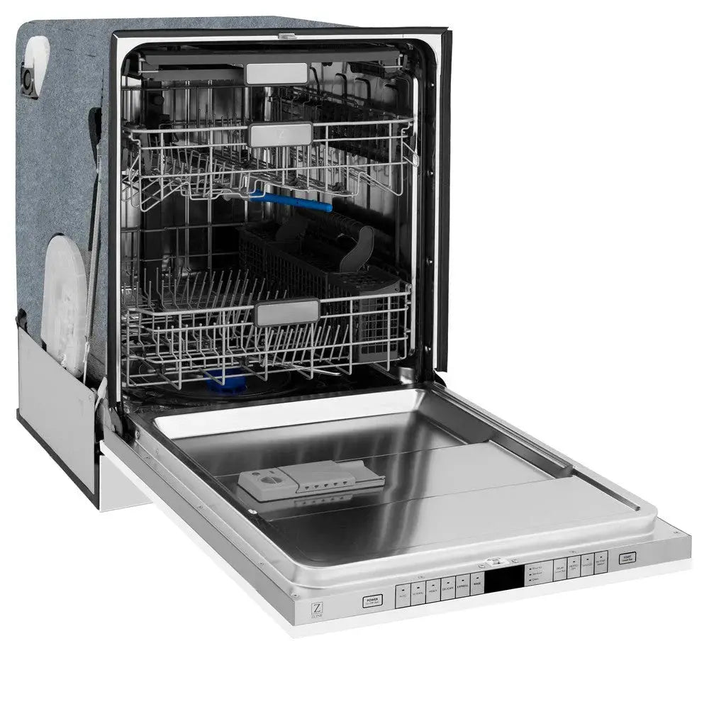 ZLINE Autograph 24" Dishwasher, White Door, Bronze DWMTZ-WM-24-CB by Farmhouse Kitchen and Bath