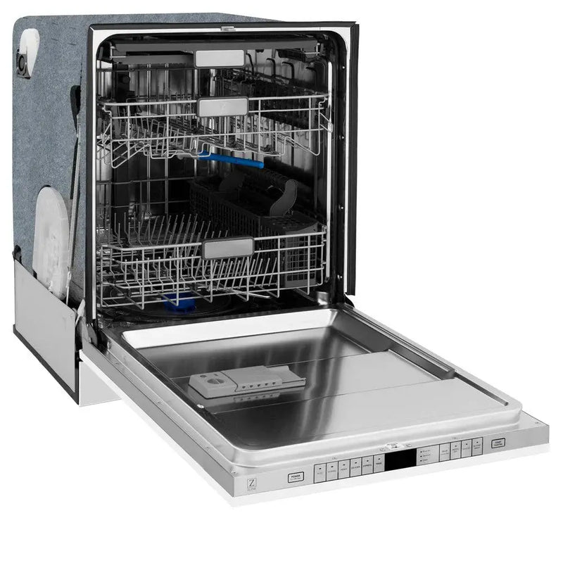 ZLINE Autograph 24" Dishwasher, White Door, Bronze DWMTZ-WM-24-CB by Farmhouse Kitchen and Bath