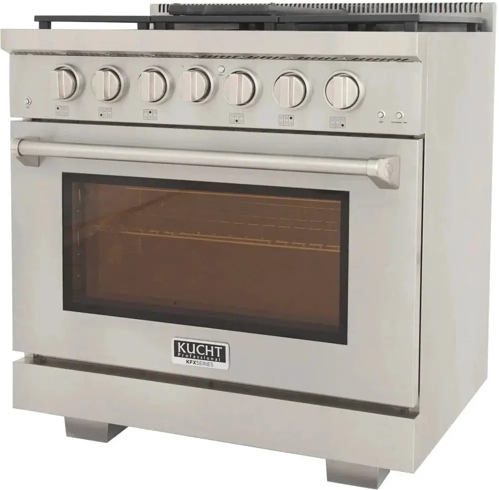 Kucht 36" Freestanding Professional Gas Range KFX3600X-S by Farmhouse Kitchen and Bath