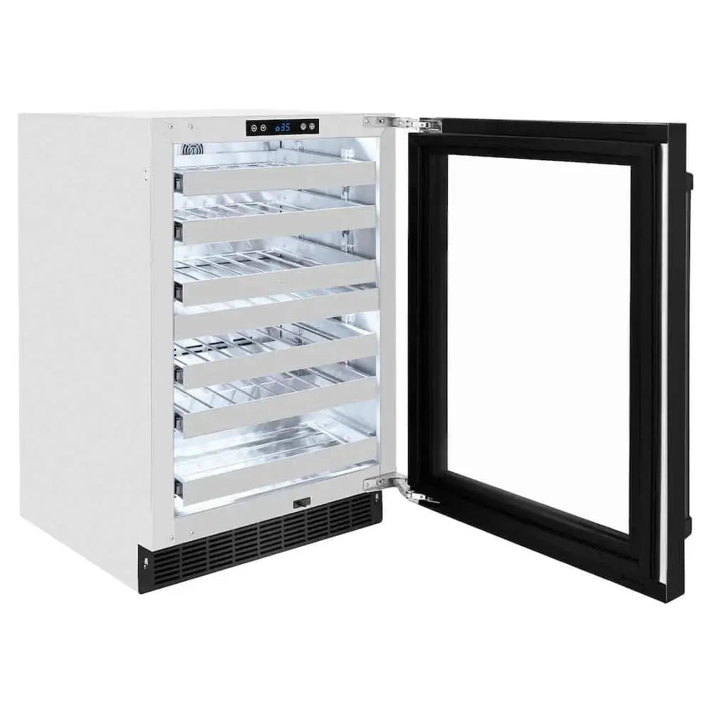 ZLINE 24" Touchstone Dual Zone 44 Bottle Wine Cooler Black Stainless Steel Glass Door RWDO-BS-24 by Farmhouse Kitchen and Bath