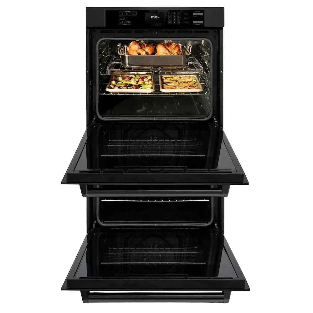 ZLINE 30"Professional True Convection Double Wall Oven, Air Fry, Self Clean Black Stainless Steel WADB-30 by Farmhouse Kitchen and Bath