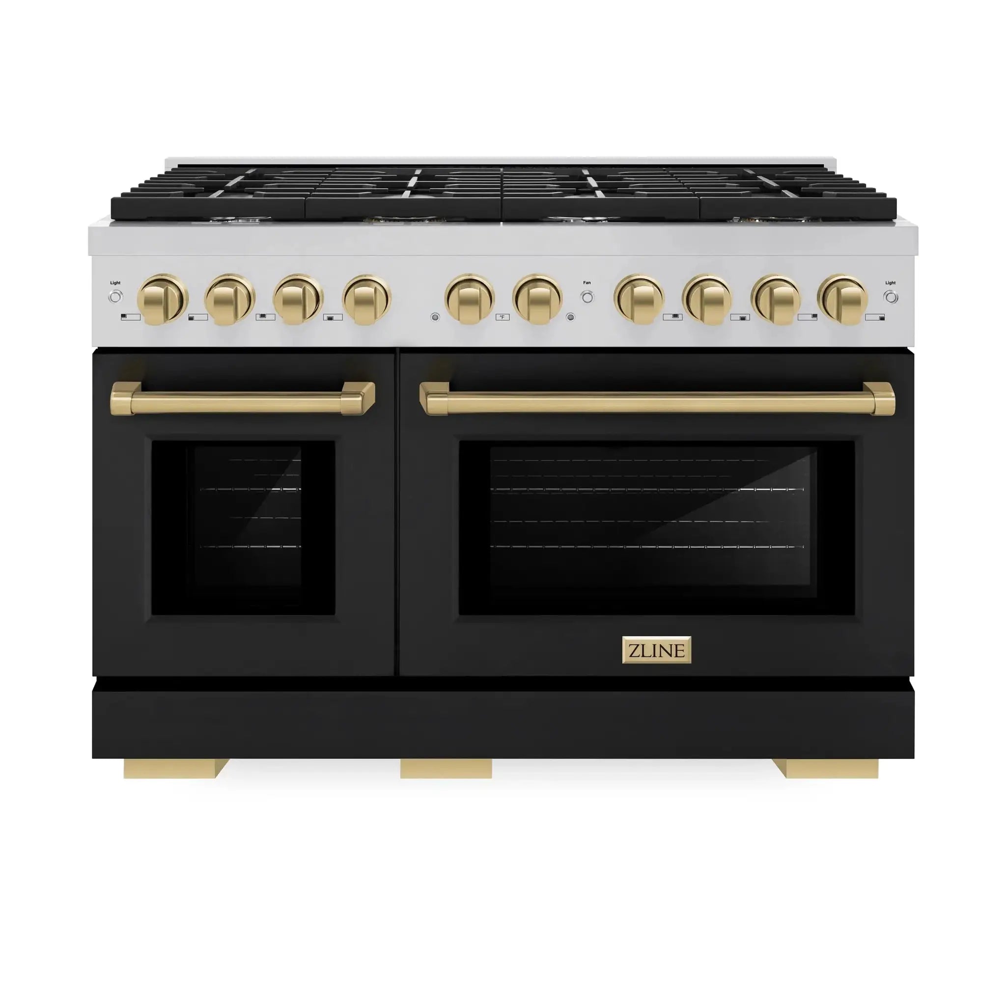 ZLINE 48"Paramount Dual Fuel Range Black Matte Champagne Bronze SDRZ-BLM-48-CB by Farmhouse Kitchen and Bath