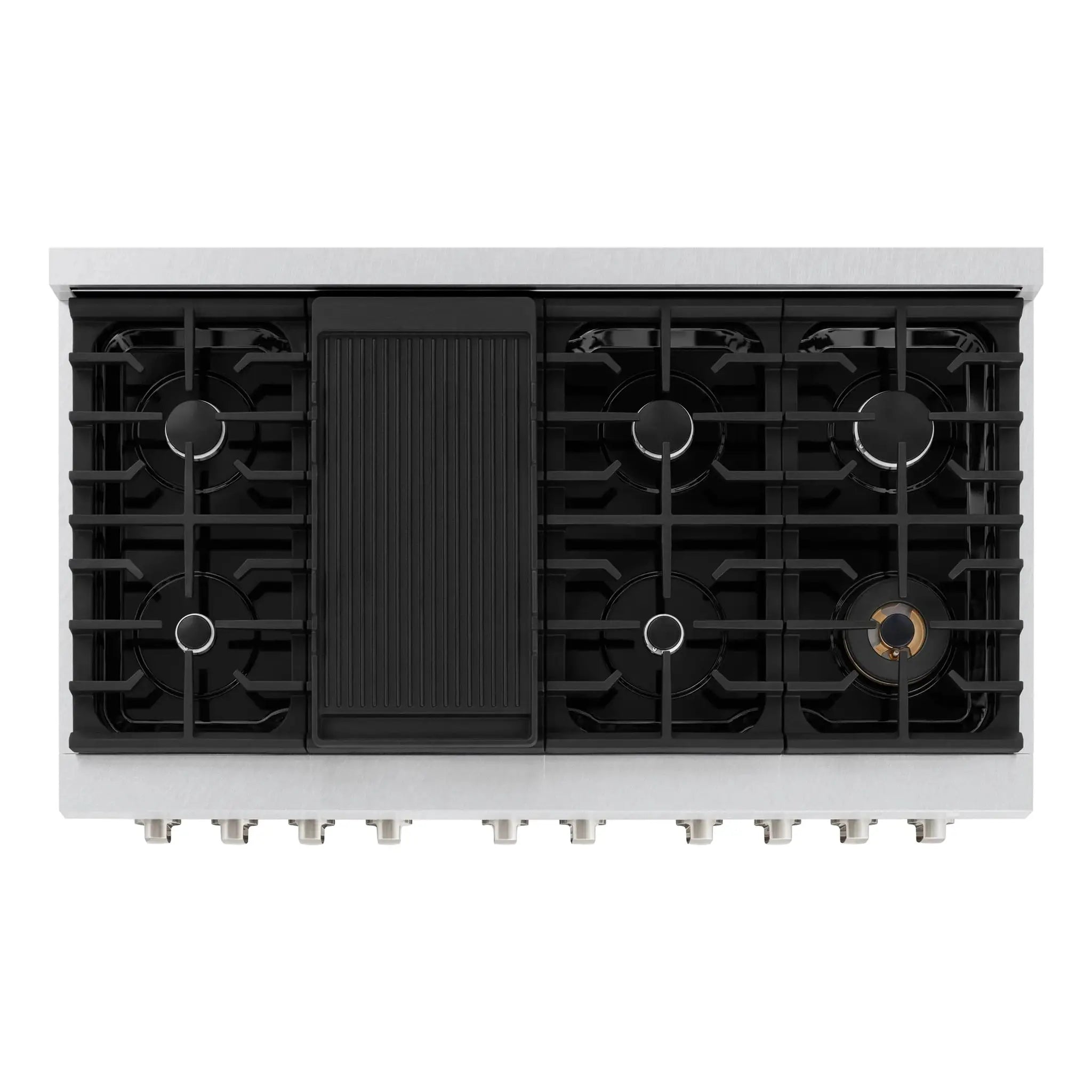 ZLINE 48"Paramount Dual Fuel Range DuraSnow® Stainless Steel SDRS-48 by Farmhouse Kitchen and Bath