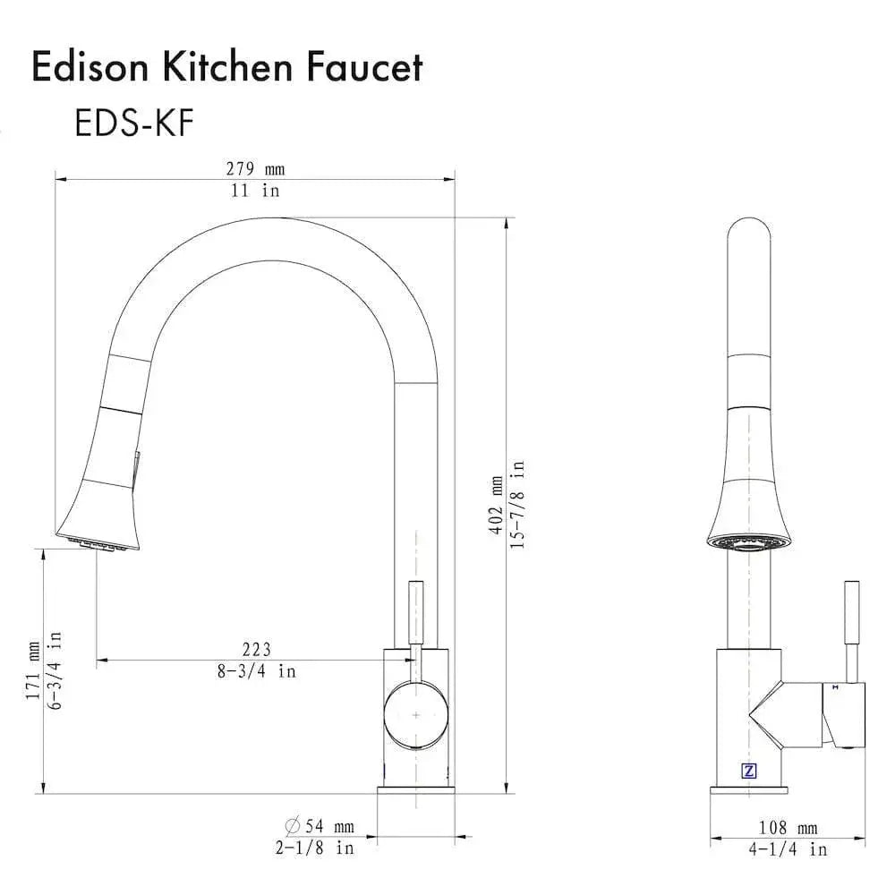 ZLINE Edison Kitchen Faucet, EDS-KF-PG by Farmhouse Kitchen and Bath