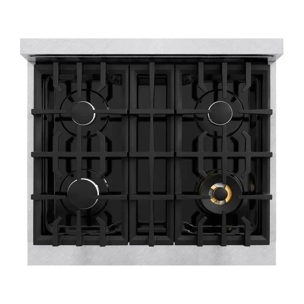 ZLINE 30" Classic Gas Range, Convection Gas Oven DuraSnow® Stainless Steel, CGRS-30 by Farmhouse Kitchen and Bath