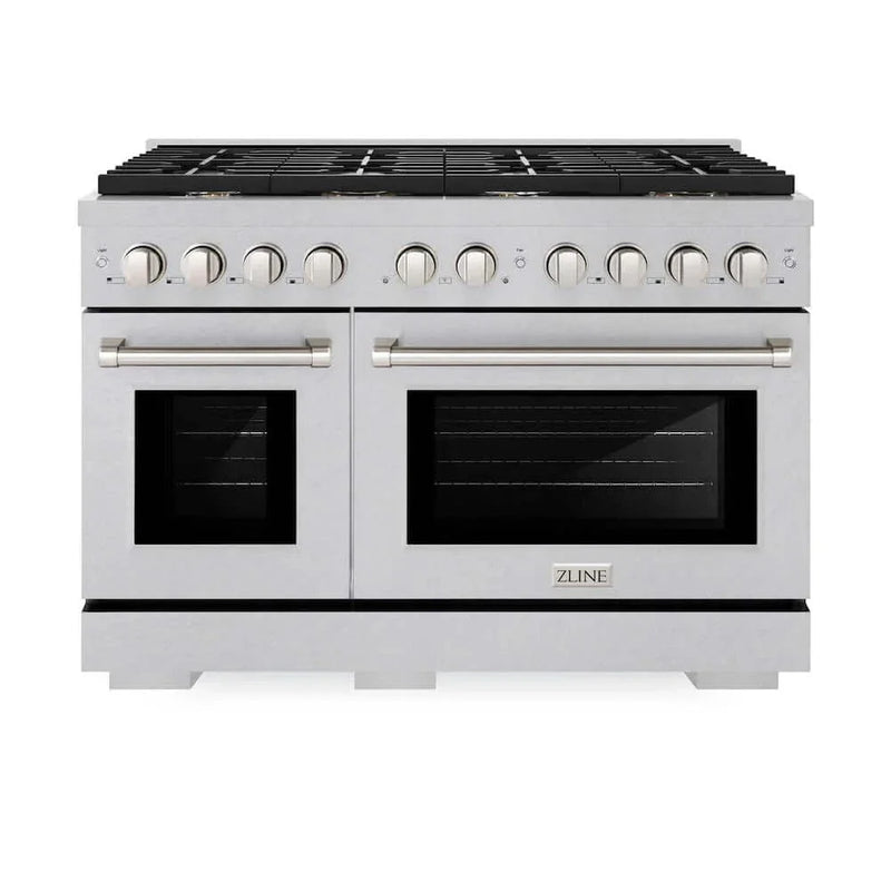 ZLINE 48"Gas Range, Convection Gas Oven , DuraSnow® Brass Burners, SGRS-BR-48 by Farmhouse Kitchen and Bath