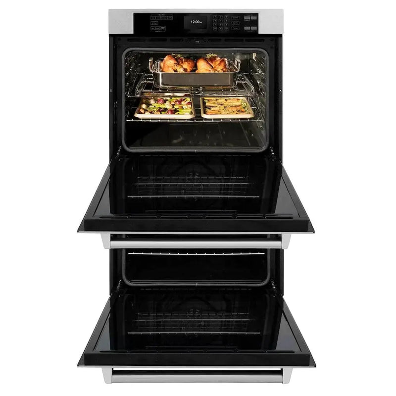 ZLINE 30"Professional True Convection Double Wall Oven, Air Fry, Self Clean, DuraSnow® Stainless Steel WADS-30 by Farmhouse Kitchen and Bath