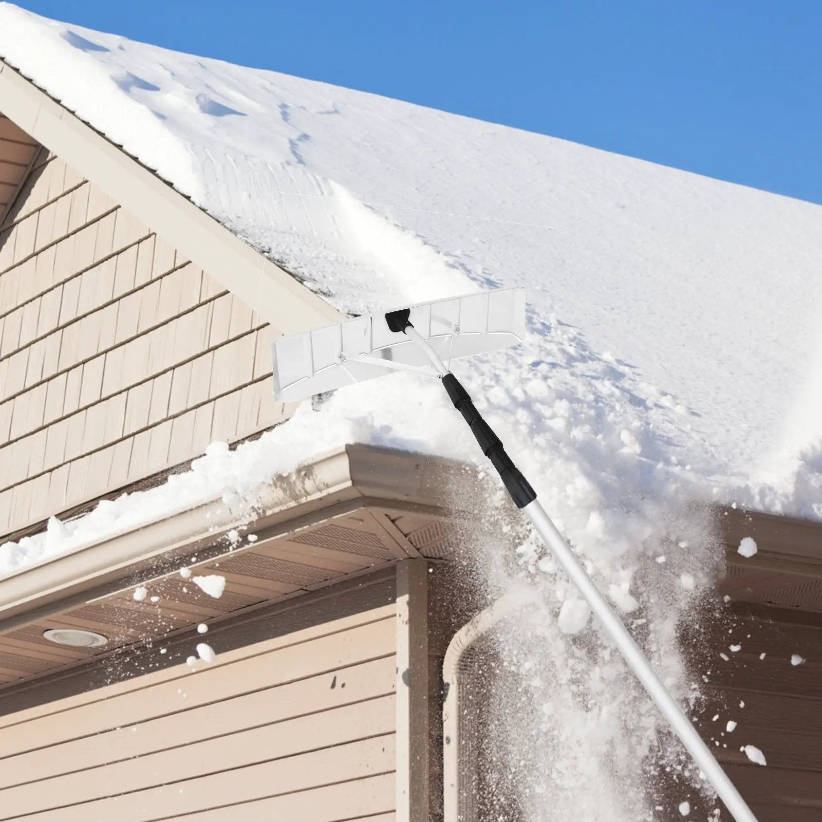 21 Feet Aluminum Large Poly Blade Telescoping Snow Roof Rake by DirectDeals