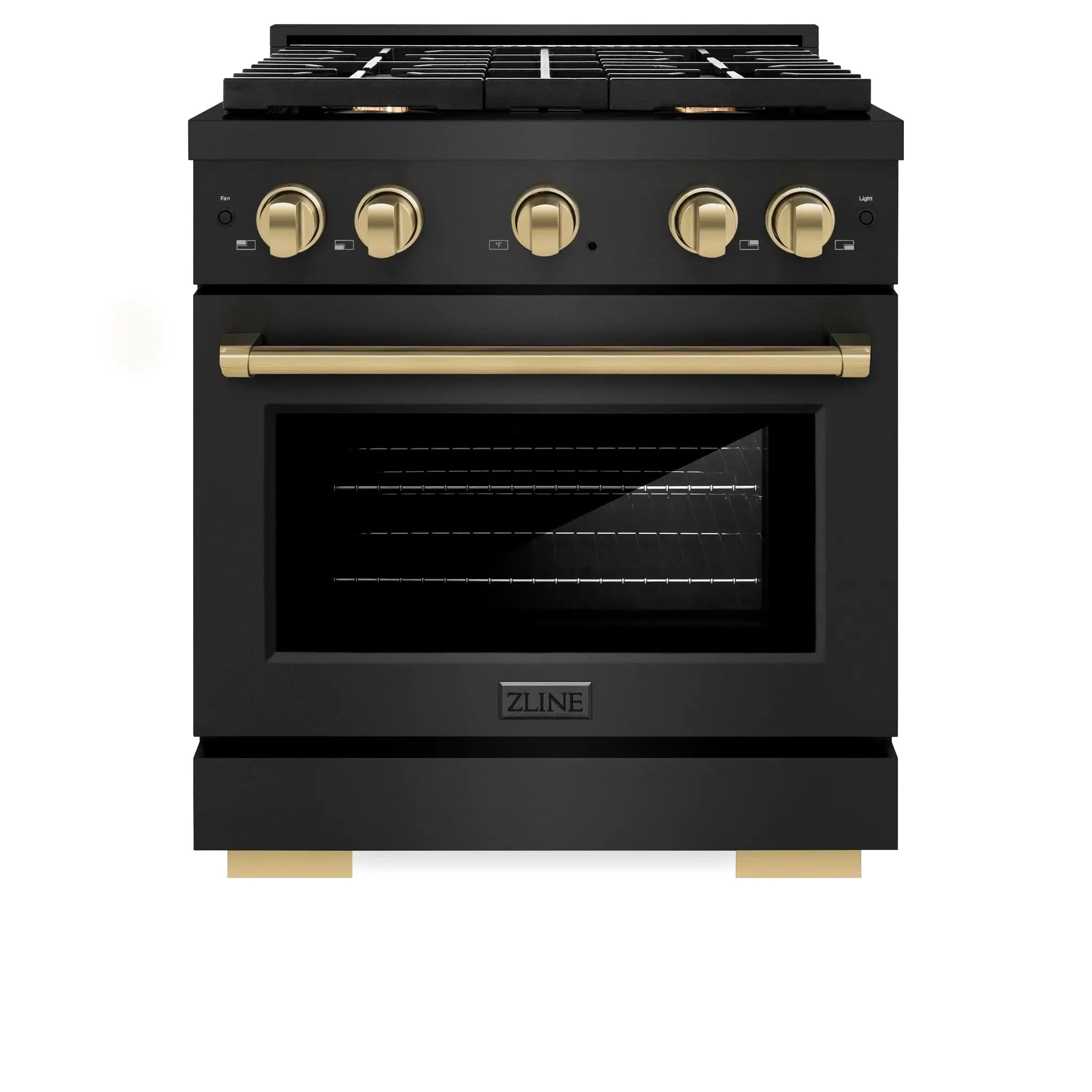 ZLINE 30"Paramount Dual Fuel Range Black Stainless Steel, Champagne Bronze SDRBZ-30-CB by Farmhouse Kitchen and Bath