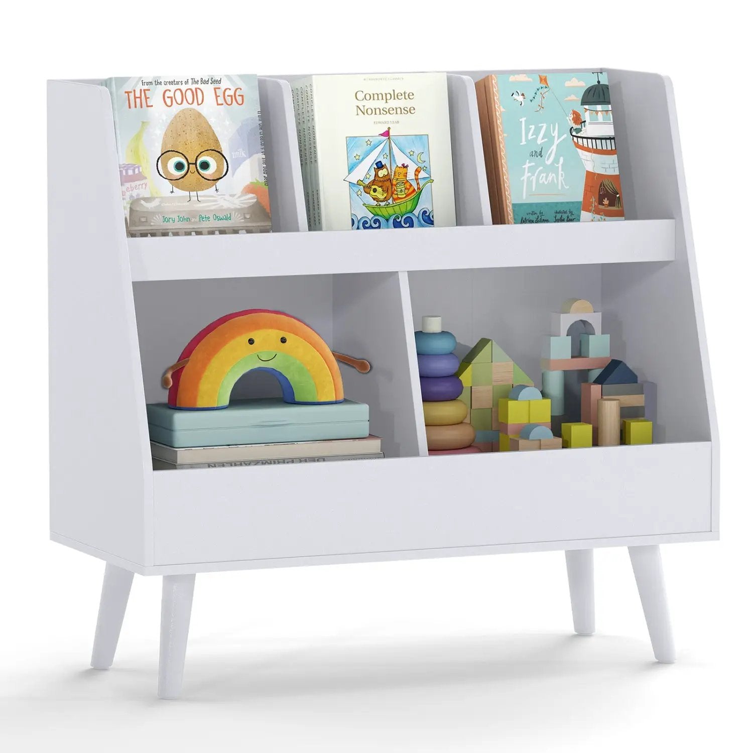 Kids Bookshelf and Toy Organizer 5-Cube Storage Unit by DirectDeals