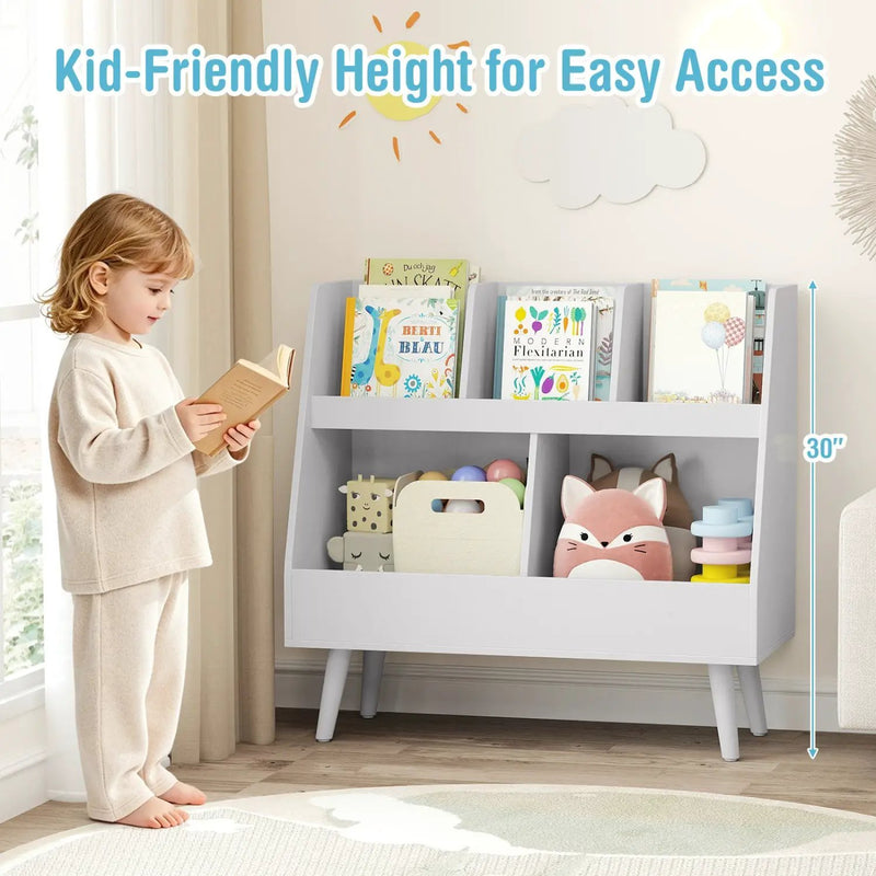 Kids Bookshelf and Toy Organizer 5-Cube Storage Unit by DirectDeals