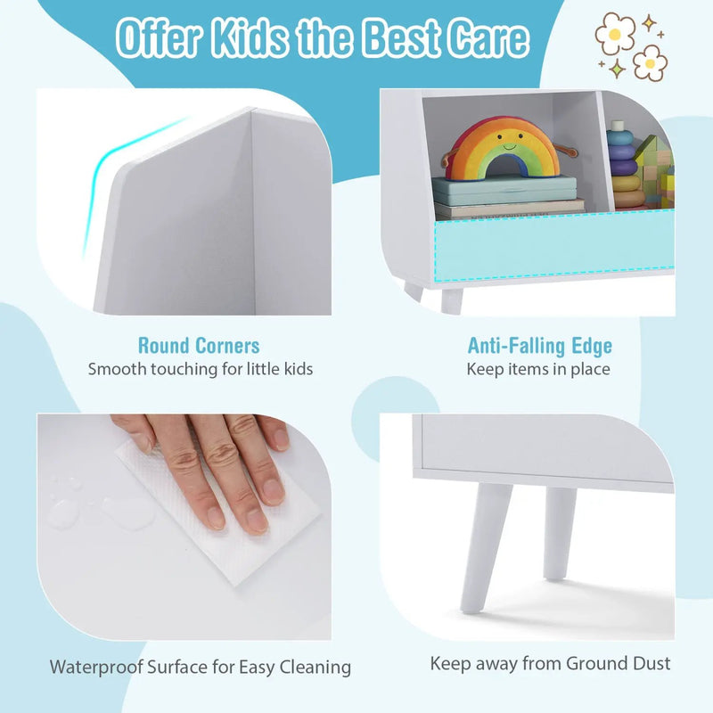 Kids Bookshelf and Toy Organizer 5-Cube Storage Unit by DirectDeals