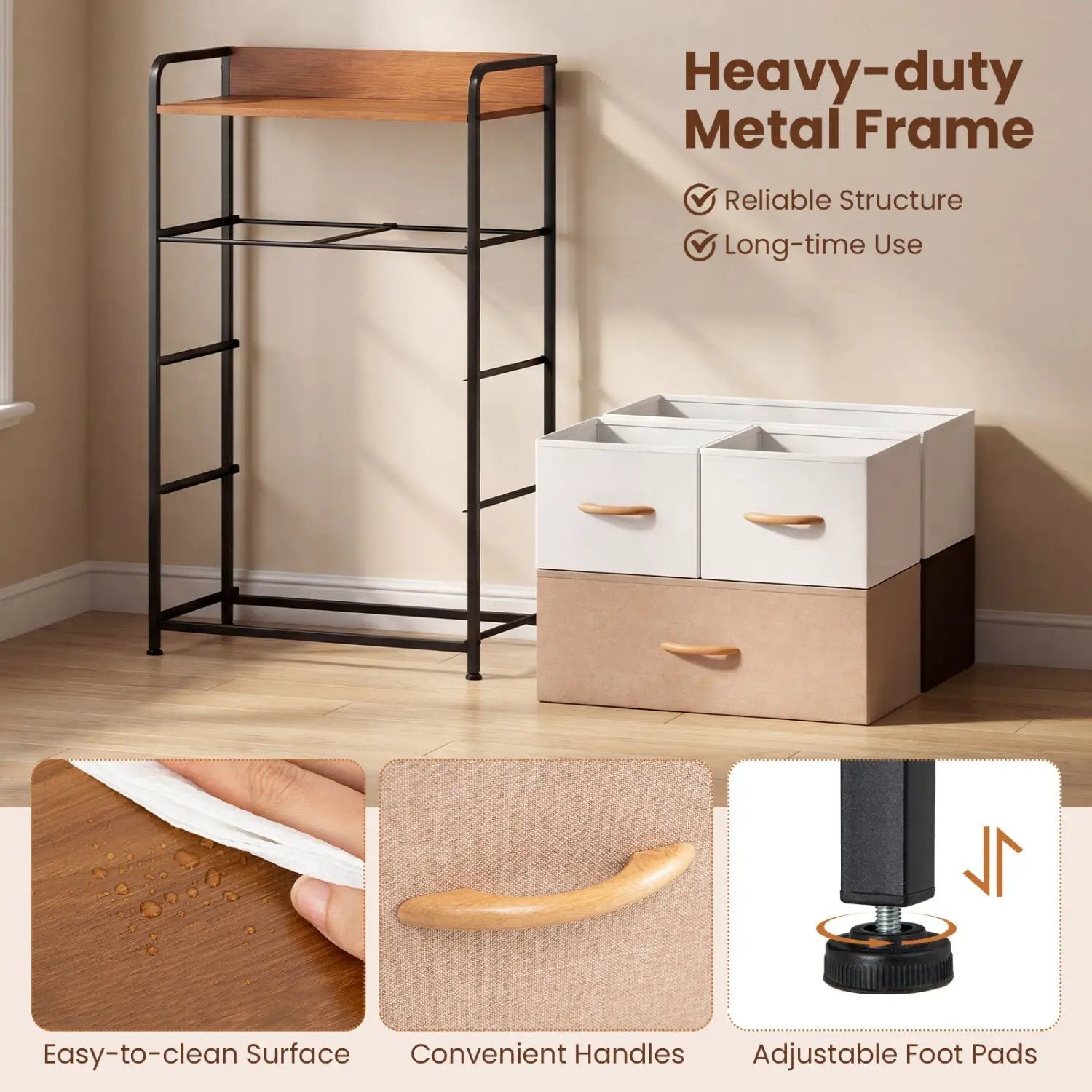 5-Drawer Fabric Dresser with Removable Bins by DirectDeals