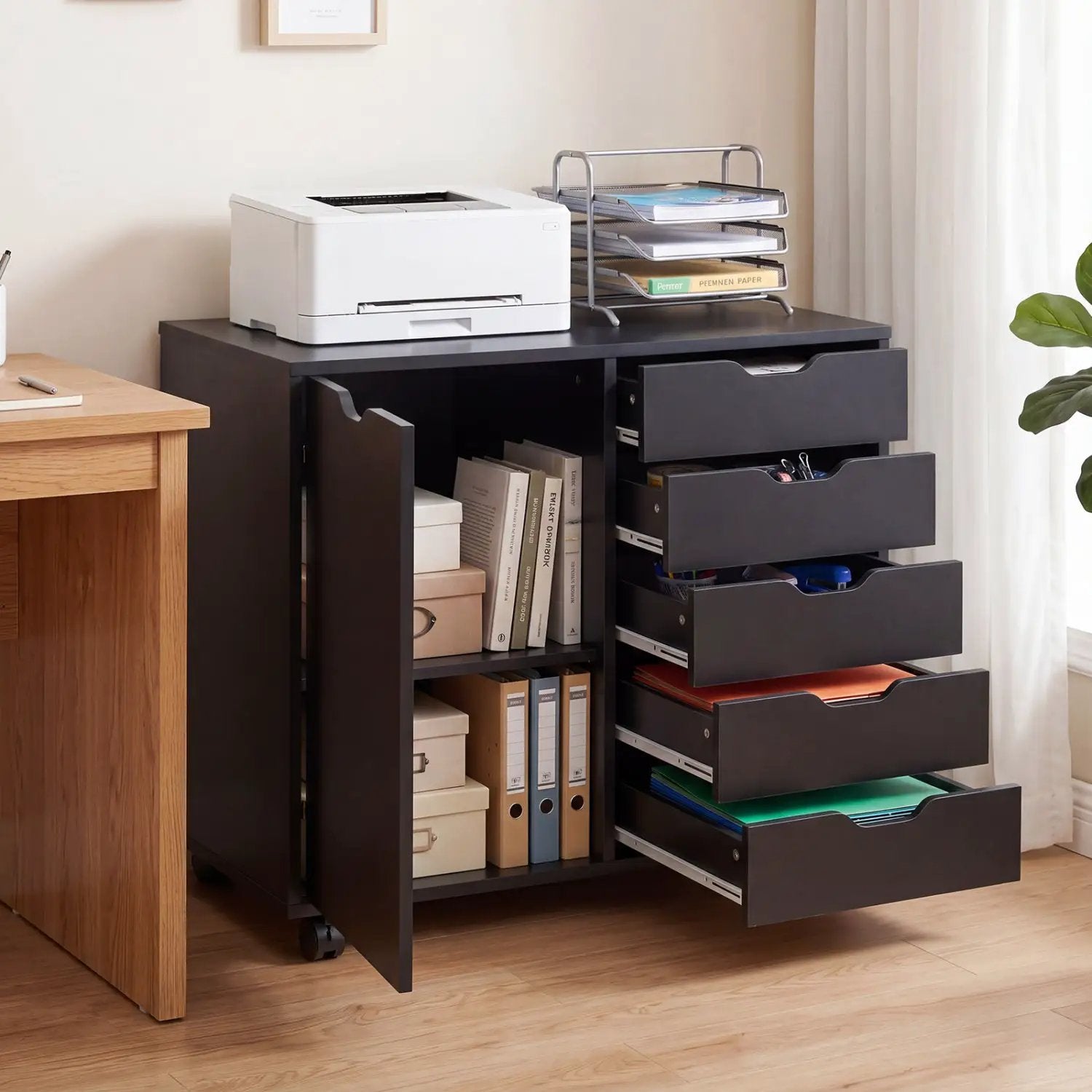 5-Drawer Mobile Storage Cabinet with Adjustable Shelf by DirectDeals