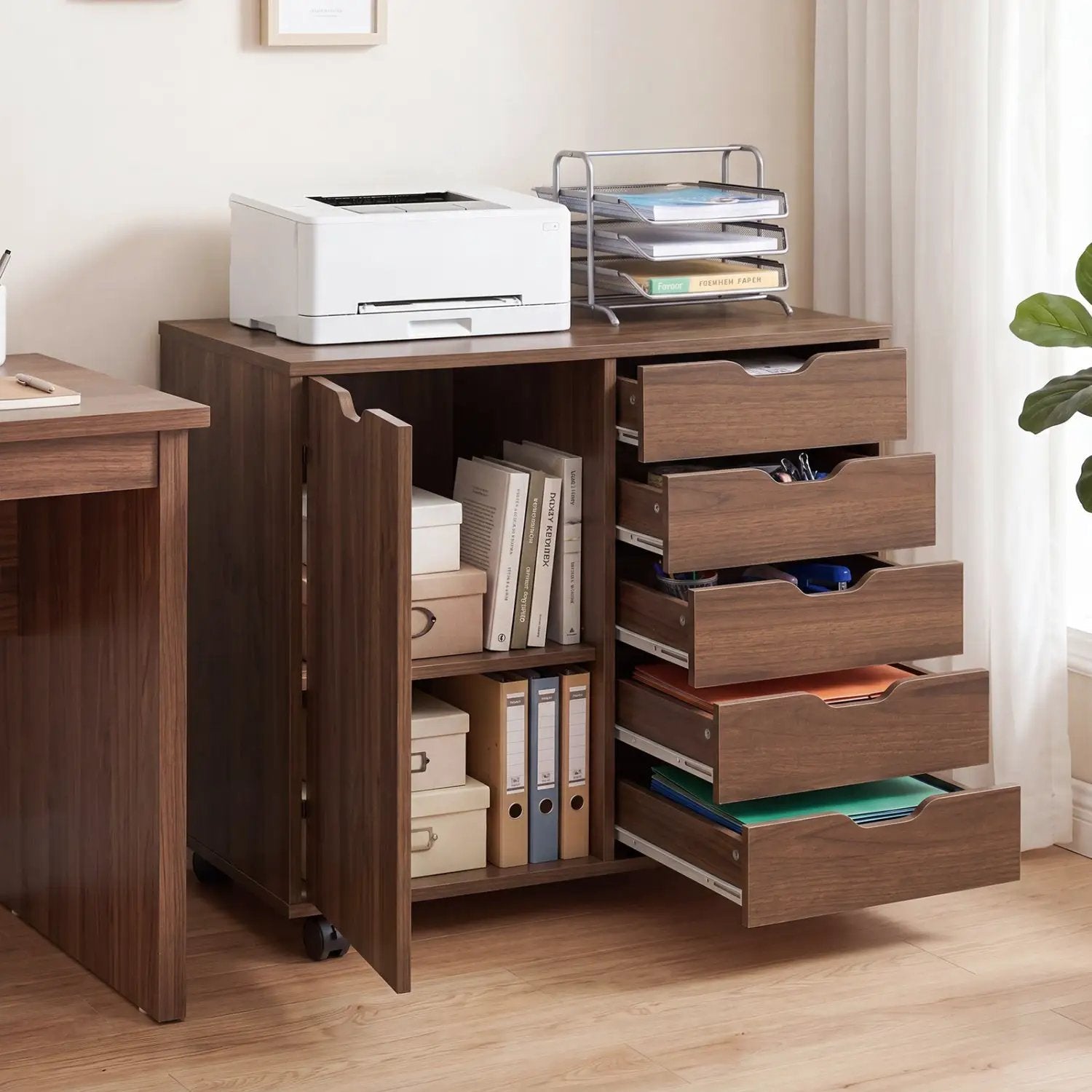5-Drawer Mobile Storage Cabinet with Adjustable Shelf by DirectDeals