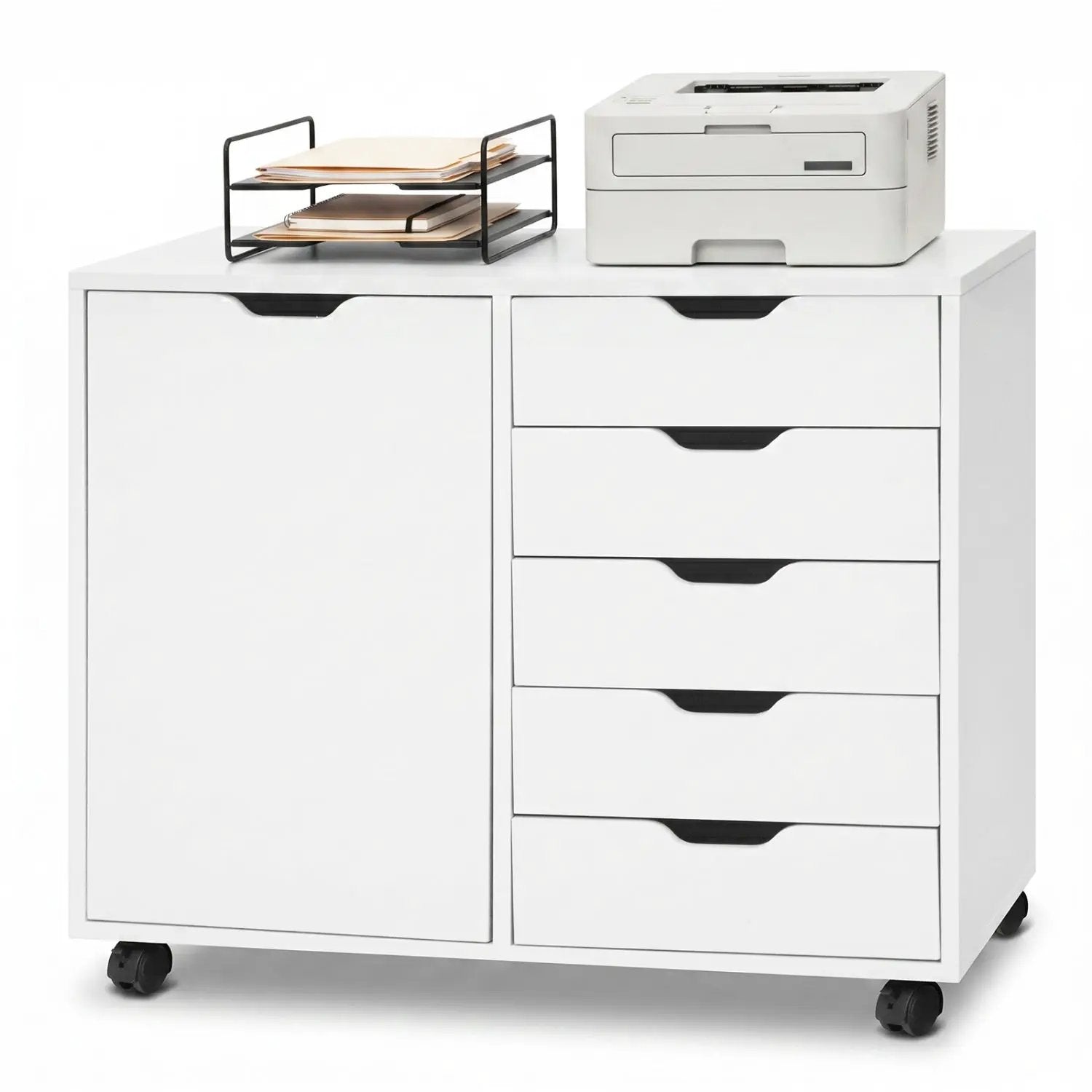 5-Drawer Mobile Storage Cabinet with Adjustable Shelf by DirectDeals